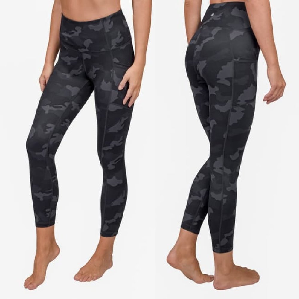 Navy & Black Camo Athletic Leggings, 90 Degree by Reflex